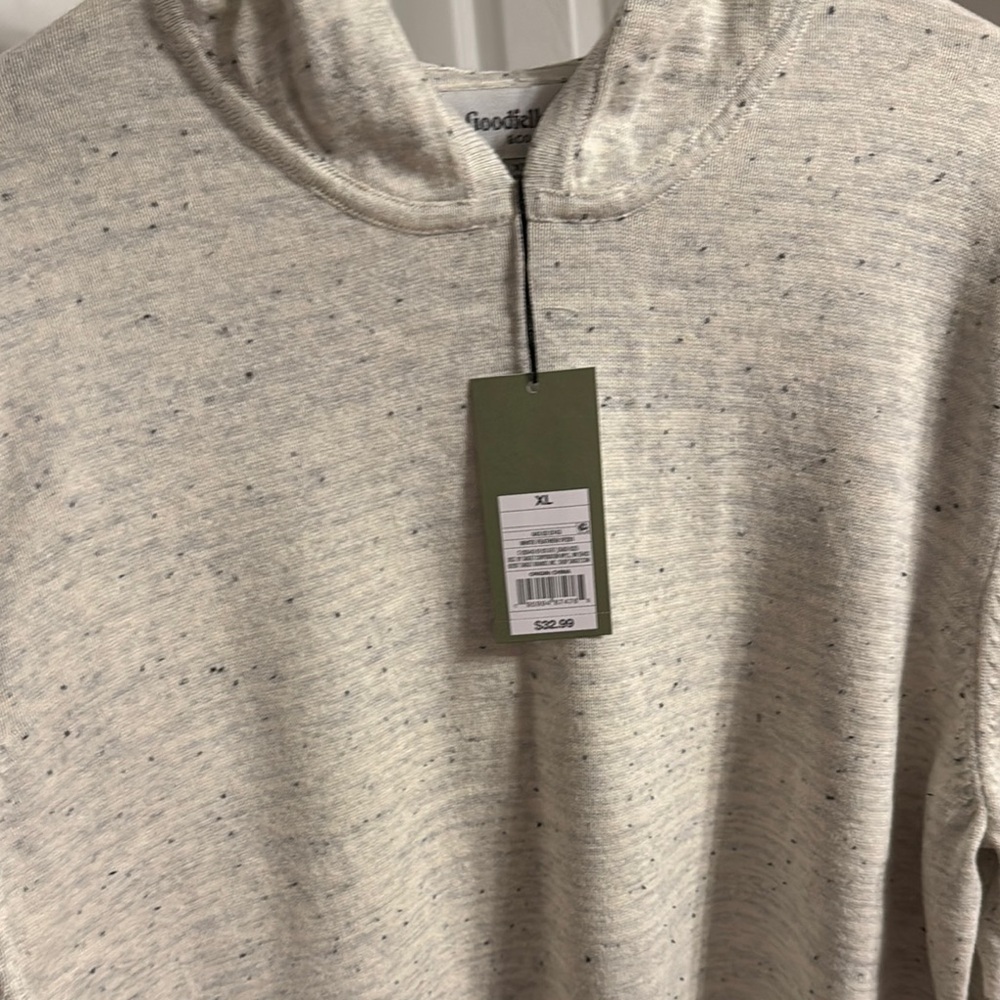 Goodfellow & Co Men’s Hoodie XL Cotton Light Gray Speckled Knit Pullover, NWT - Picture 5 of 9
